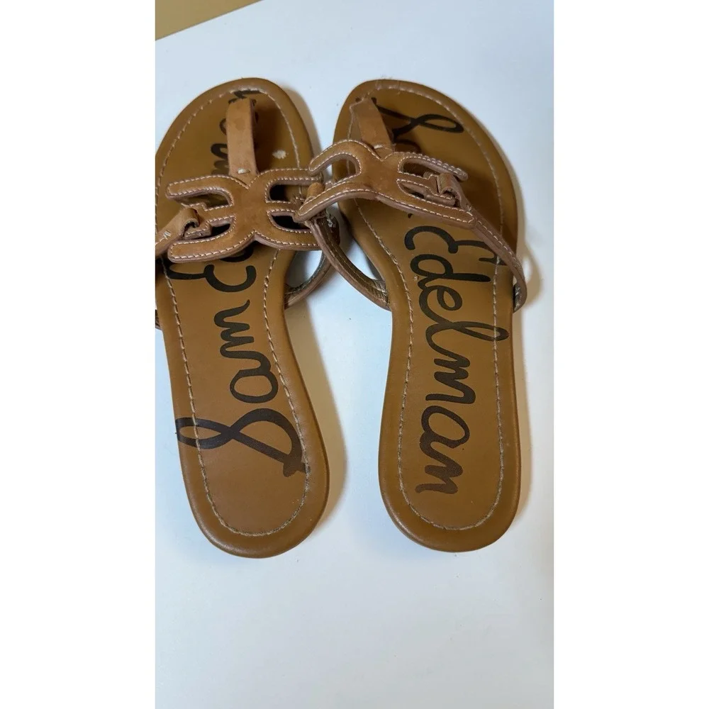 Sam Edelman‎ Carter Brown Slip On Thong Leather Women's Sandals Size 7